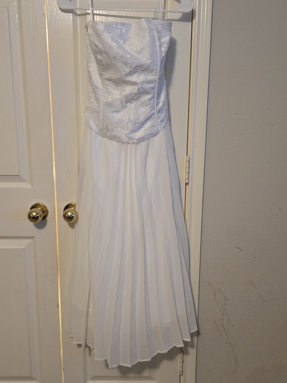 Lulu's White Strapless Pleated Mini Dress with Scarf Detail - Picture 2 of 3